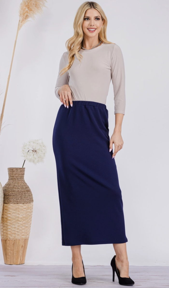 Navy RC Original Maxi Skirt  S--5X FINAL SALE! Cannot Be Returned!