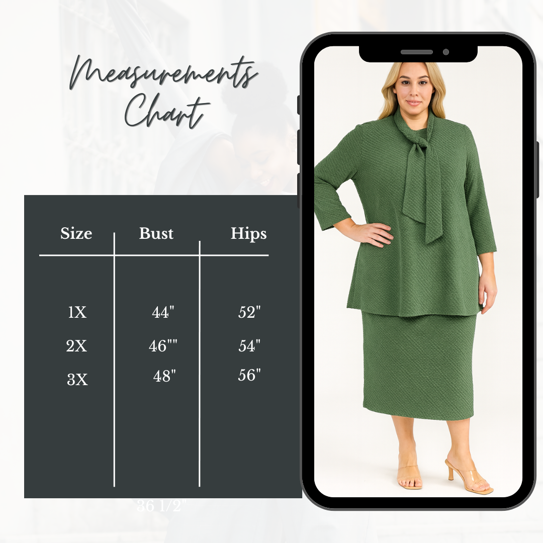 New! Olive (“Chenille” ) Textured Top: 1X -3X