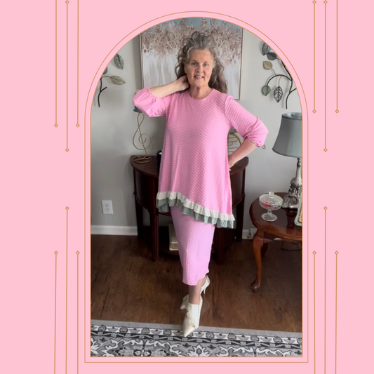 Pink Honeycomb Two Piece Set! L & 3X