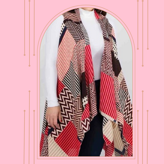 Plus:  Geometric Vest : Pink or Green