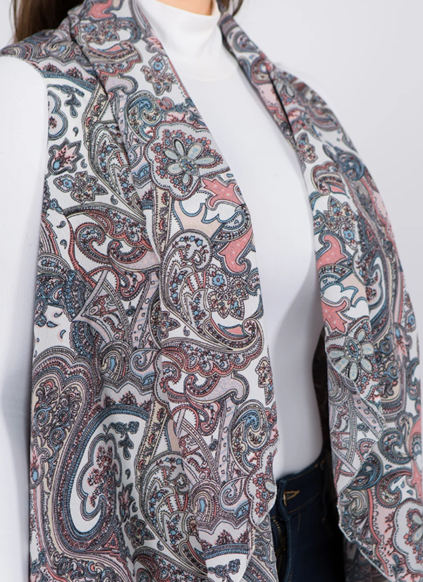 NEW! Pink/Tan Paisley Plus Vest: XL-3X
