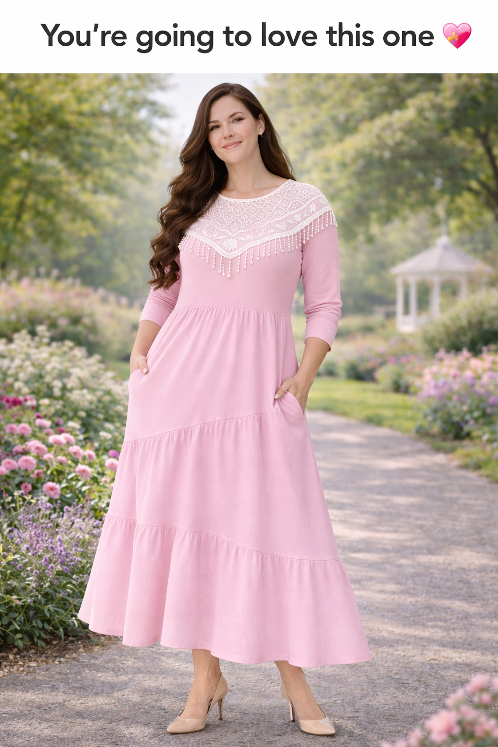 NEW! "Rosey" Soft Pink Tiered Dress: S-3X  Arriving in Stock: April 5