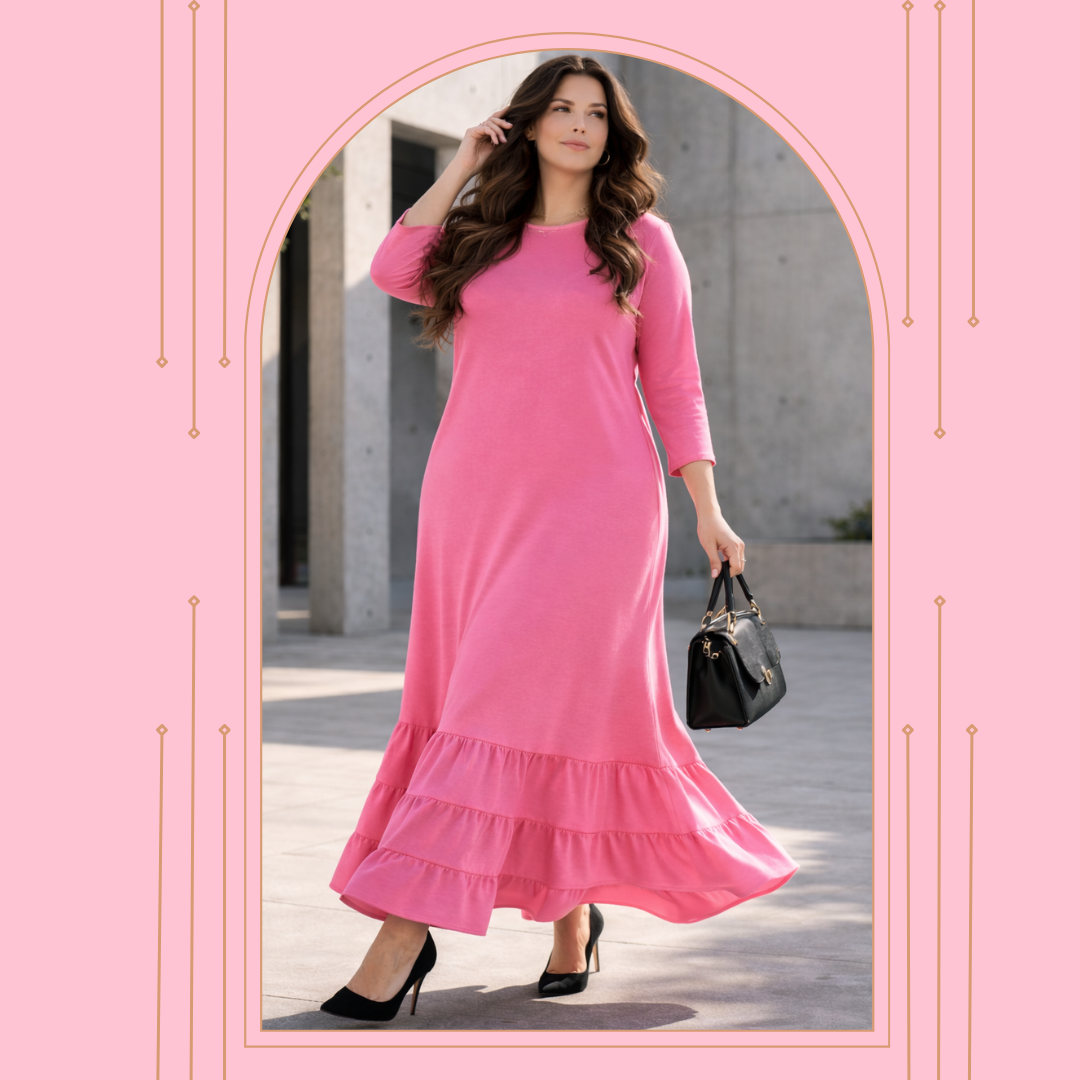 Pre-Order-NEW "Francine" Fuchsia Dress: S-2X Arrives in Stock 3/15