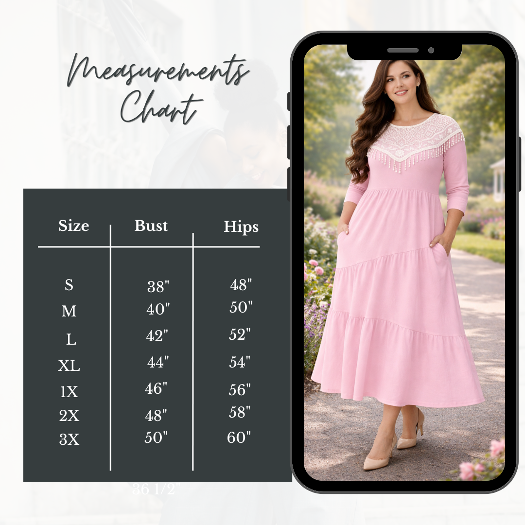 NEW! "Rosey" Soft Pink Tiered Dress: S-3X  Arriving in Stock: April 5