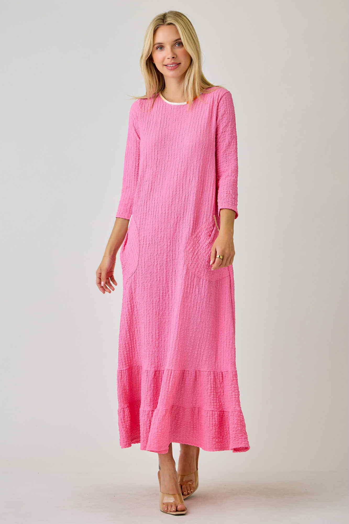 New!  "Lily" Pink Dress:  S-3X Arriving In Stock: 10/10