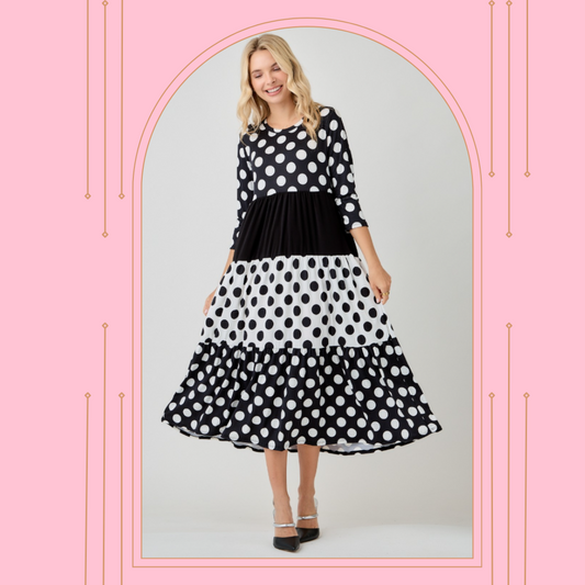 NEW!  Pre-Order: Black Polka Dot t : S-3X  Arriving in stock: 5/24 & 5/30