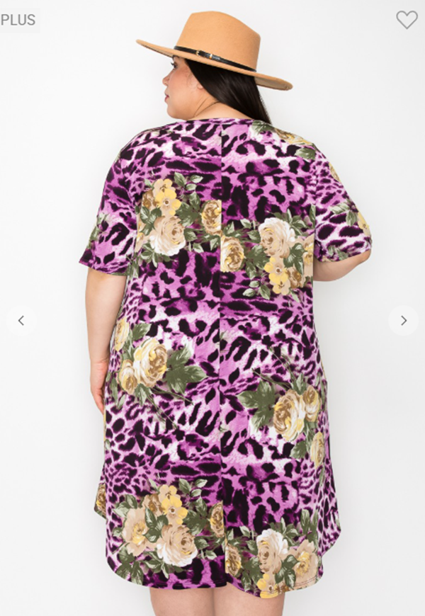 NEW! Purple Cheetah Ex-Plus  Dress: 3X -5X