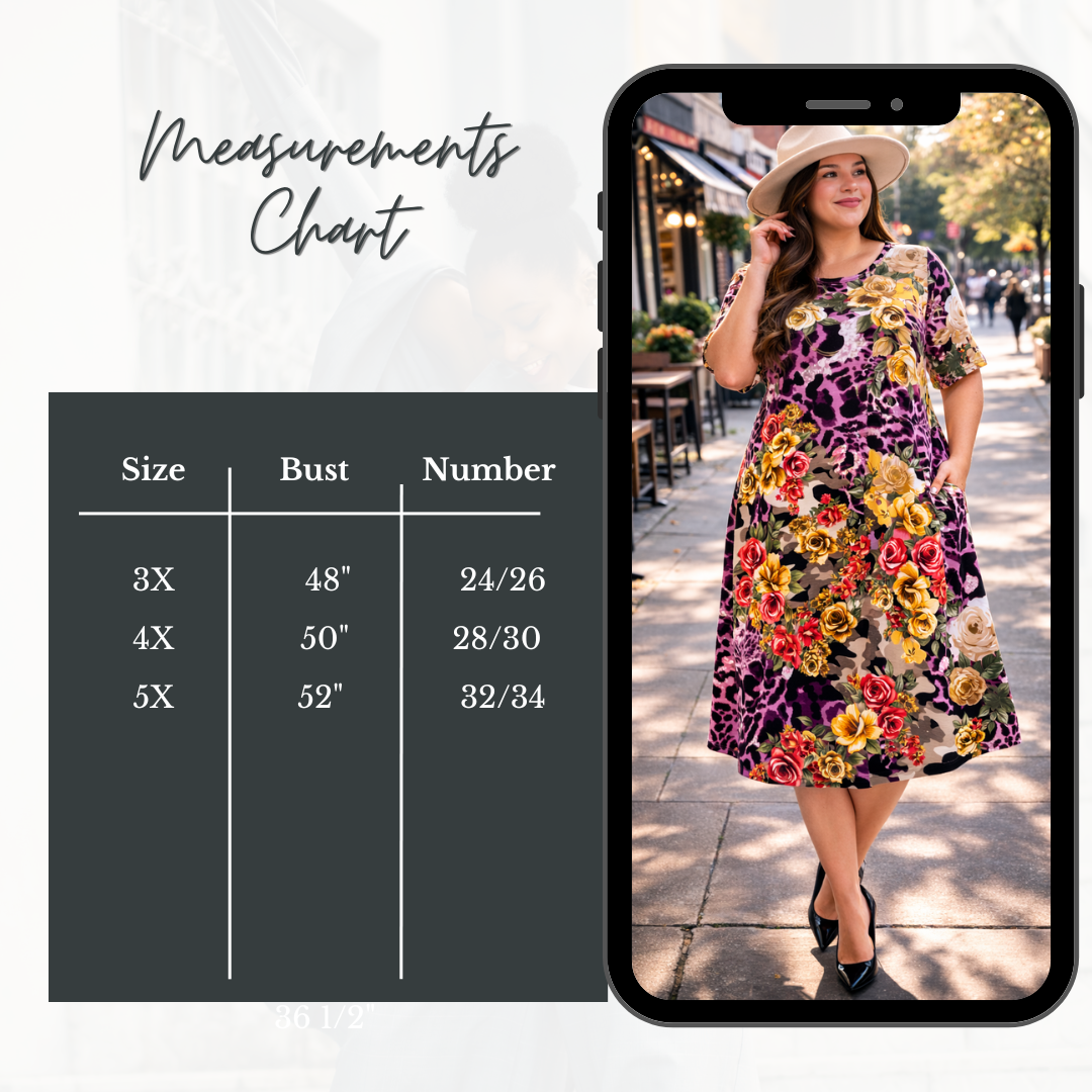 Purple Cheetah Ex-Plus  Dress: 5X FINAL SALE! Cannot Be Returned!