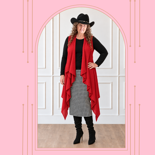 NEW! Red (Sweater)  Knit Vest (One Size Fits Most Up To 1X)