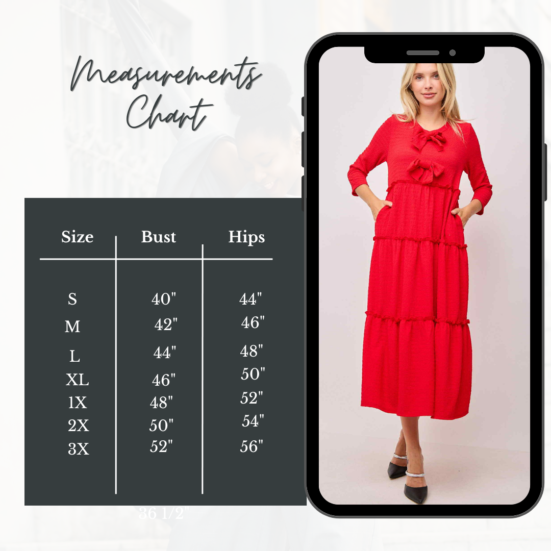 NEW! "Ruby" Red Dress: S- 3X