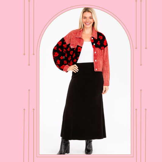 NEW! Red Corduroy/Sherpa Jacket: S-L