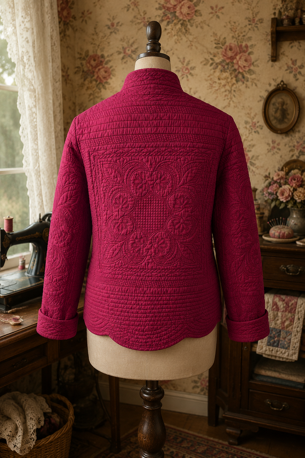 NEW! Cranberry Red Quilted Jacket: Two Pocket Options! S-3X