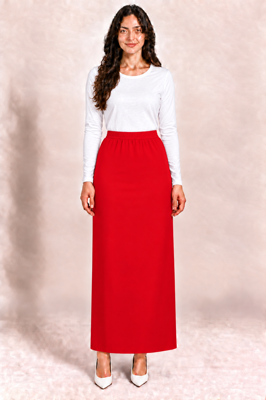 RED MAXI SKIRT : Medium  (FINAL SALE! Cannot Be Returned!)
