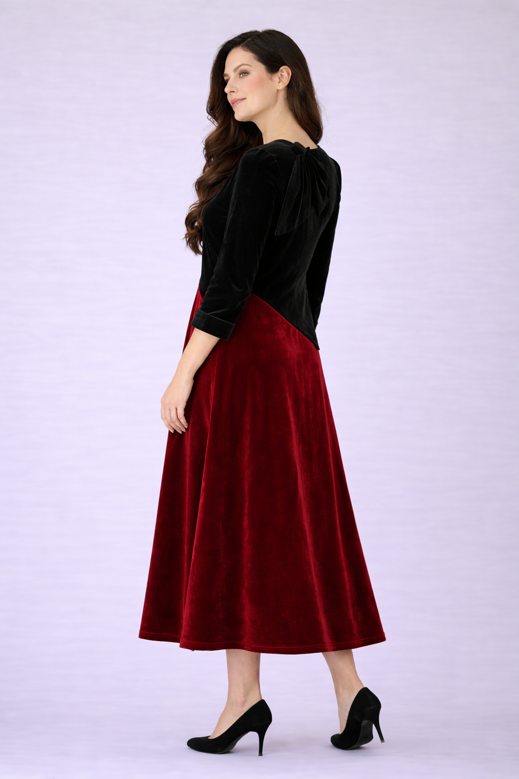 Red & Black Velvet Dress: S-M & XL-3X FINAL SALE! Cannot Be Returned!