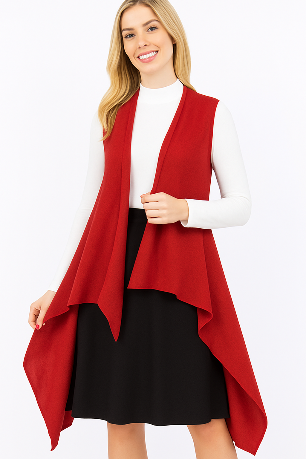Red Long Vest (S-2X)  Arriving in Stock: 8/30