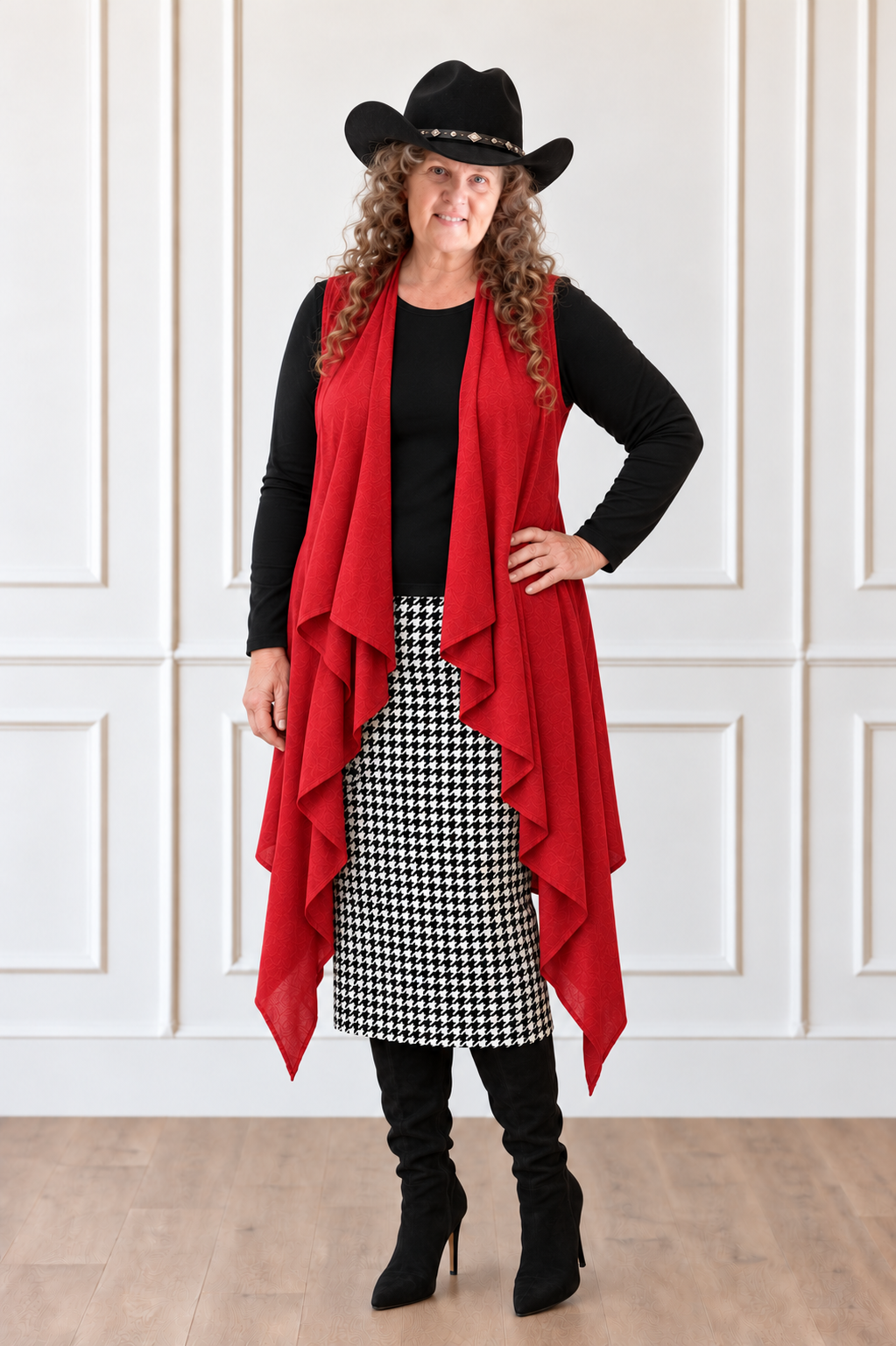 NEW! Red (Sweater)  Knit Vest (One Size Fits Most Up To 1X)