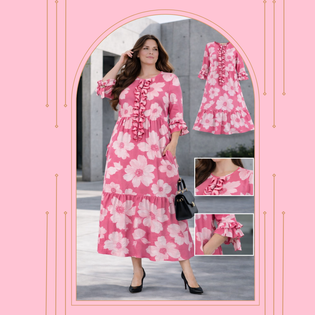 Pre-Order: NEW- "Rosalind" Rose Pink Dress: S-3X  Arriving In Stock: 3/10