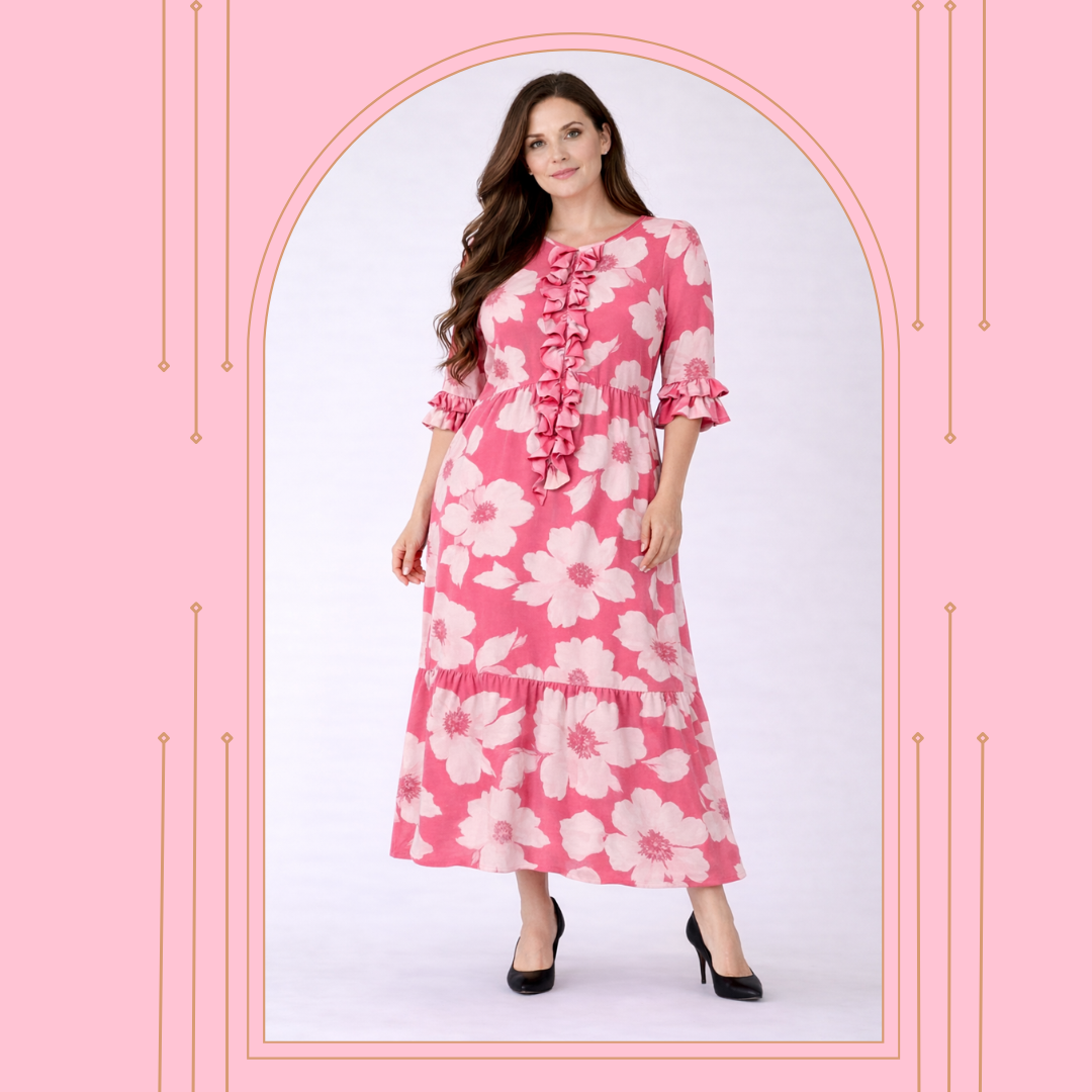Pre-Order: NEW- "Rosalind" Rose Pink Dress: S-3X  Arriving In Stock: 2/23