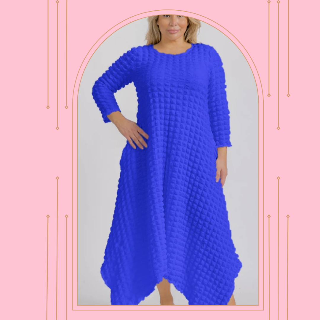 “Popcorn" Royal Blue Dress: S-L Final Sale!  Cannot be Returned!