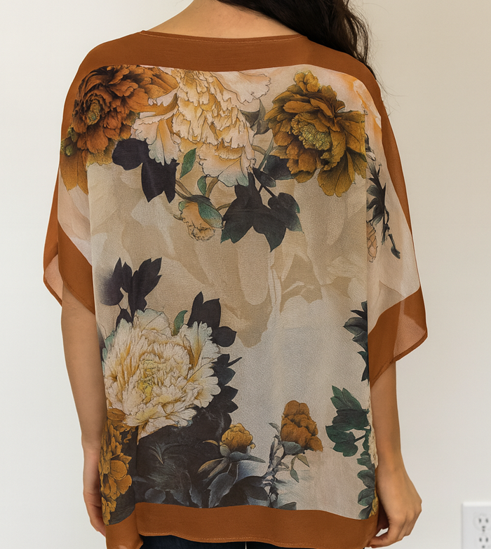 NEW! Rust  Peony Red "V" Neck