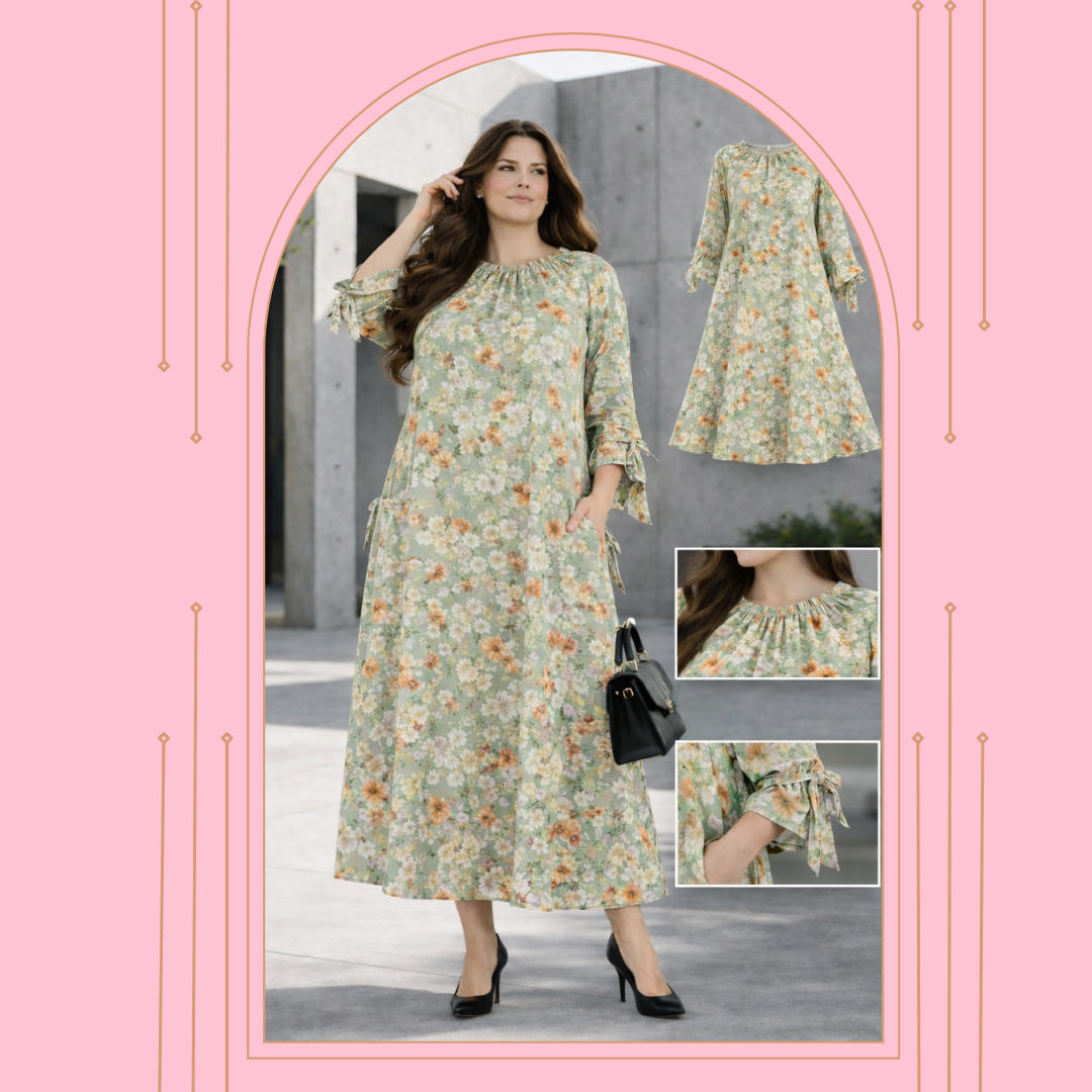 NEW! "Stephanie" Sage Floral Dress S-L