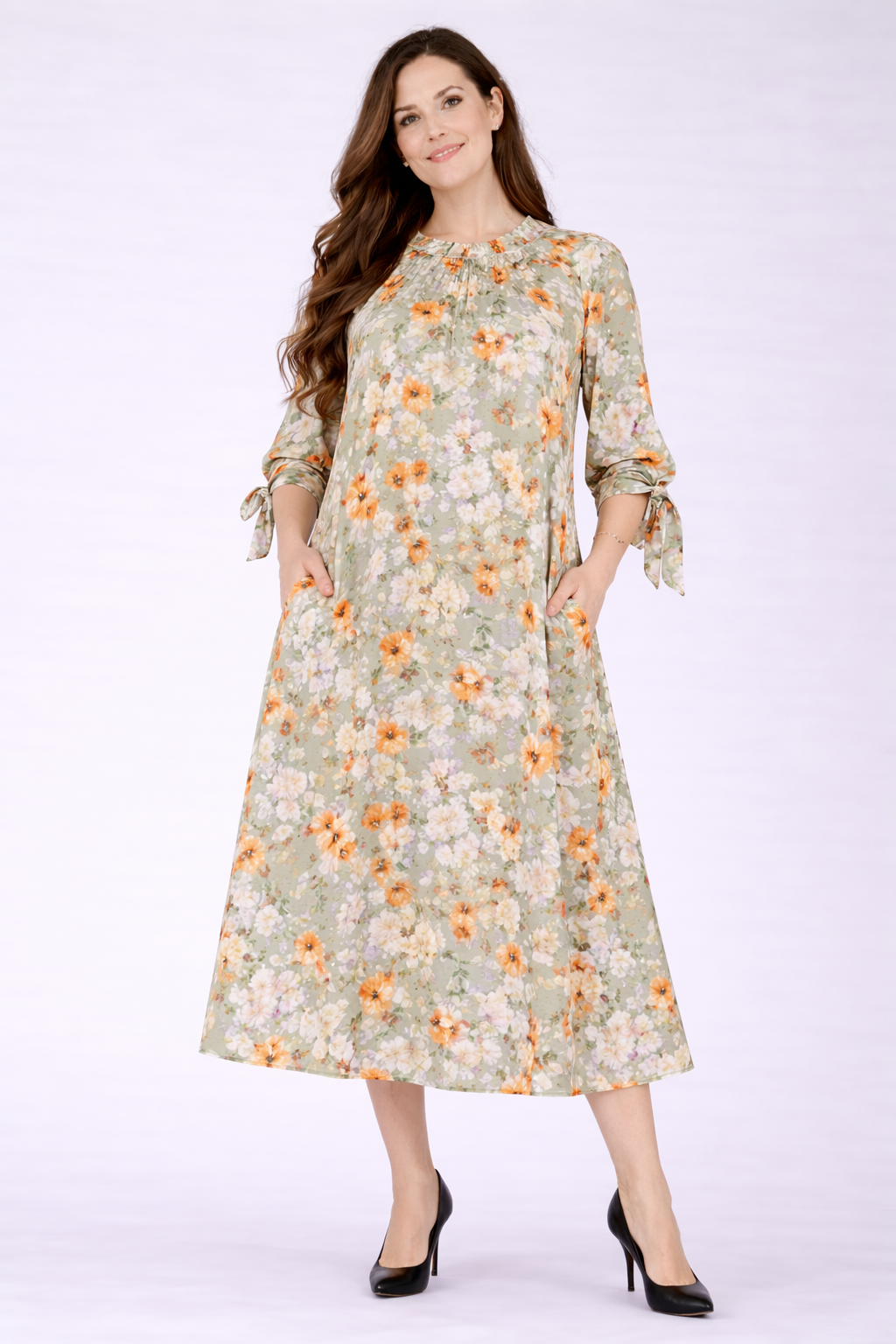 NEW! "Stephanie" Sage Floral Dress S-L