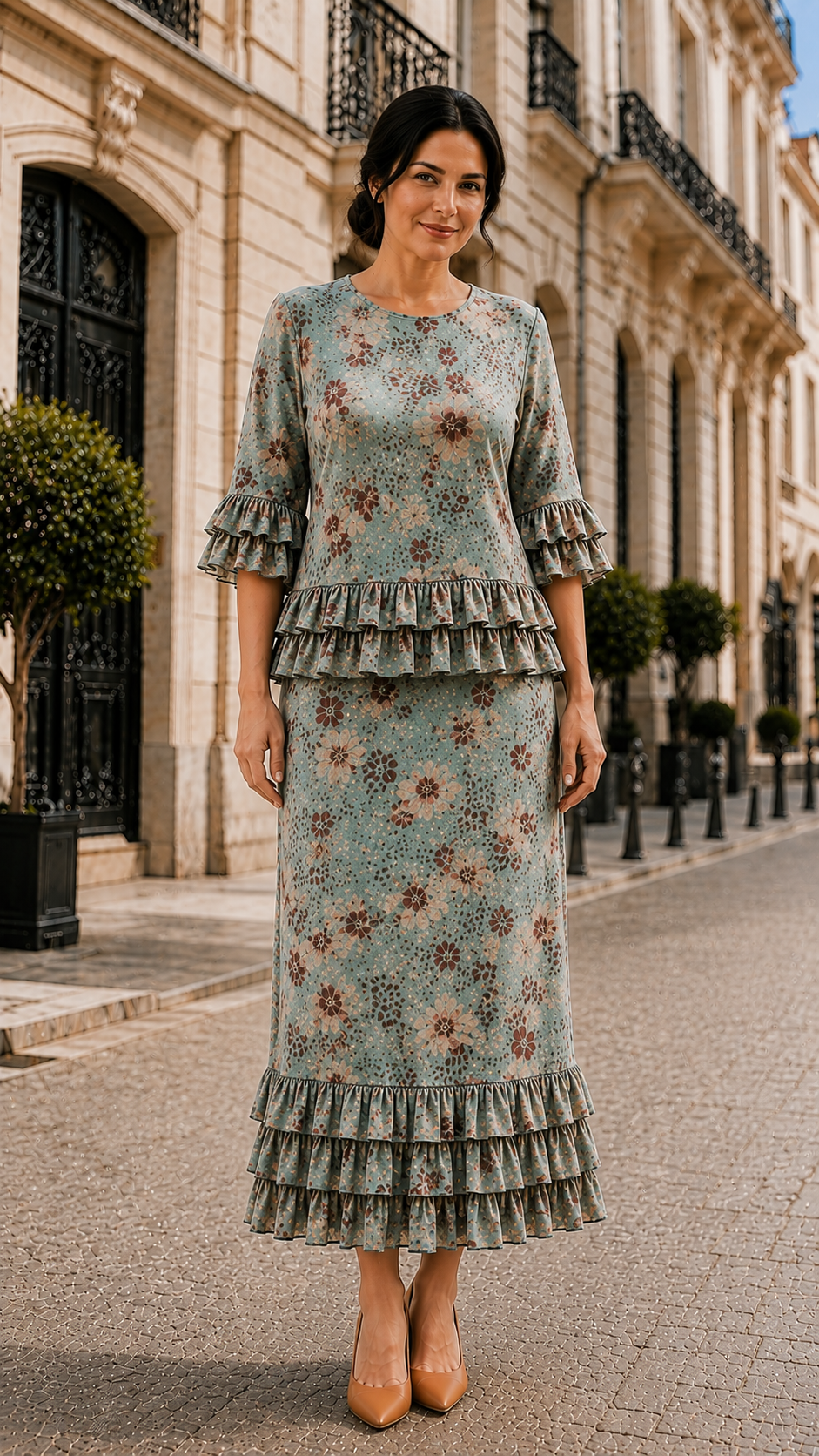 Pre-Order:  NEW!  “Savannah” - Sage/Floral Print- 2 Piece Set! (Arriving late Sept-Early Oct)