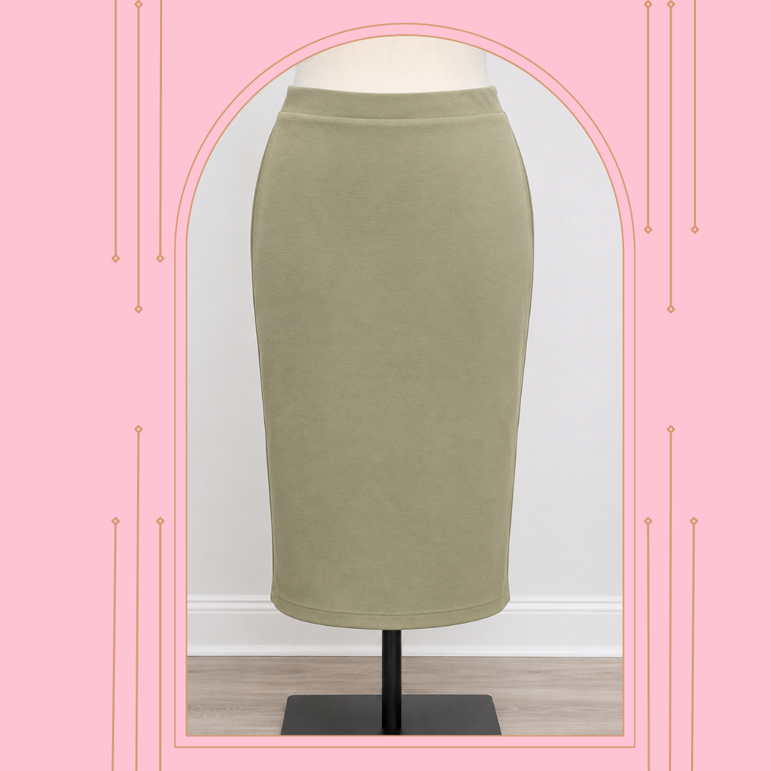 Sage Green Skirt:  2X- 28" Final Sale! Cannot Be Returned!