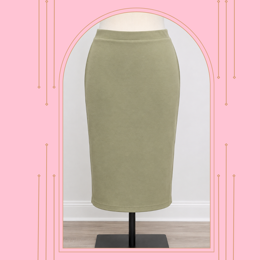 Sage Green Skirt:  2X- 28" Final Sale! Cannot Be Returned!