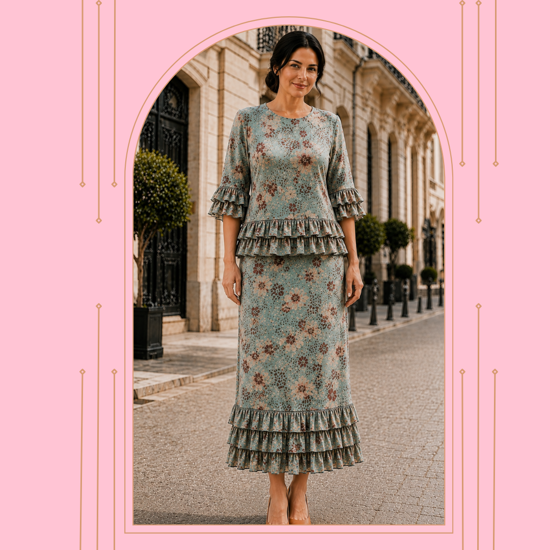 Pre-Order:  NEW!  “Savannah” - Sage/Floral Print- 2 Piece Set! (Arriving late Sept-Early Oct)