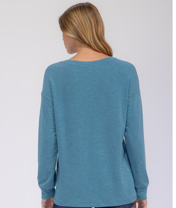 NEW! Teal Leopard Top: S-L  (Generous Fit!)