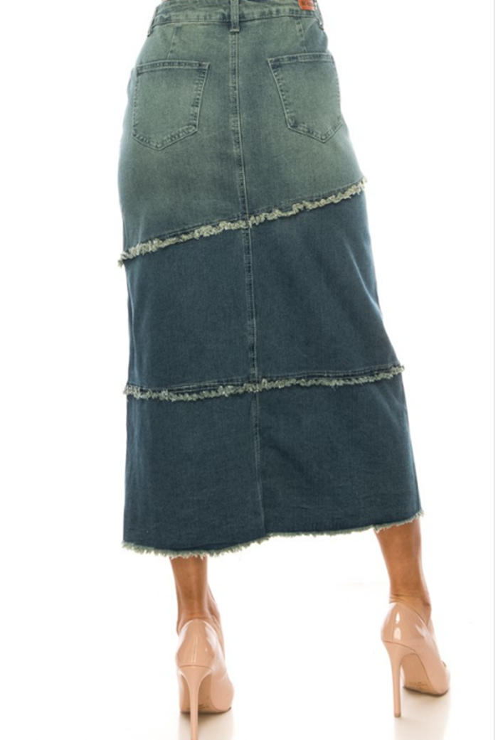 NEW! Veronica Vintage Wash Jean Skirt: S-3X