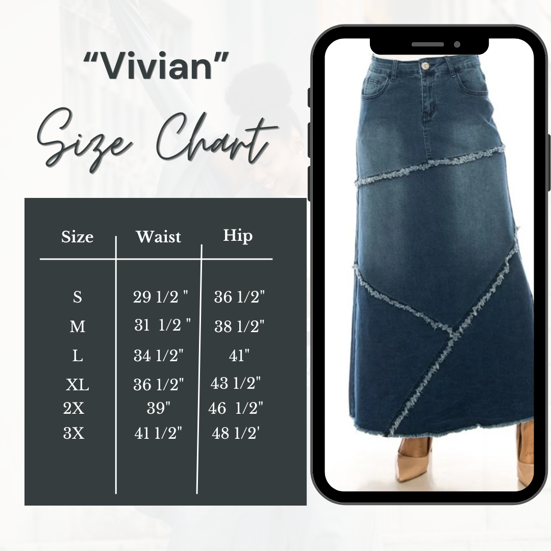 NEW! "Vivian" Indigo Maxi Jean Skirt! S-3X