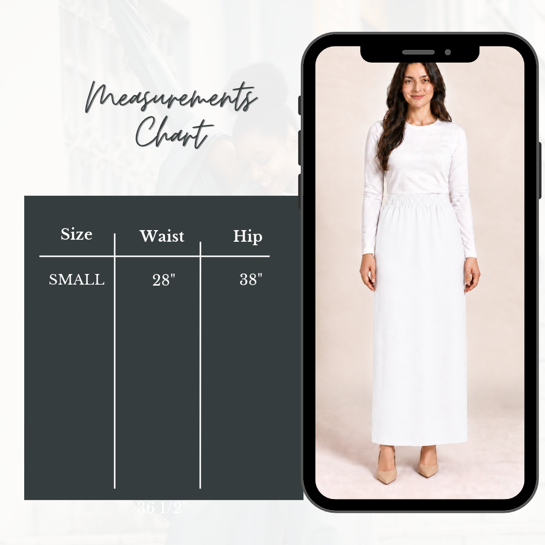 WHITE MAXI SKIRT : SMALL Final Sale! Cannot Be Returned!