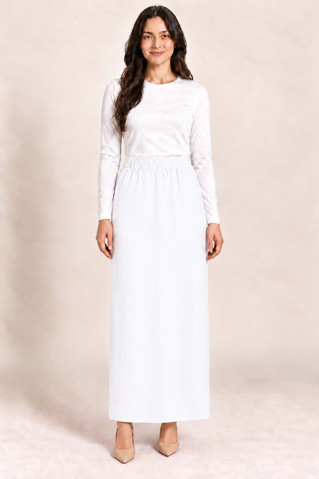 WHITE MAXI SKIRT : SMALL Final Sale! Cannot Be Returned!