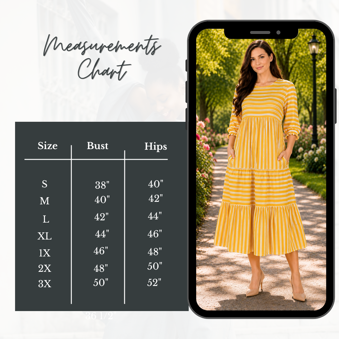 Daffodil "Yellow Stripe" Dress! Small- Final Sale! Cannot Be Returned!