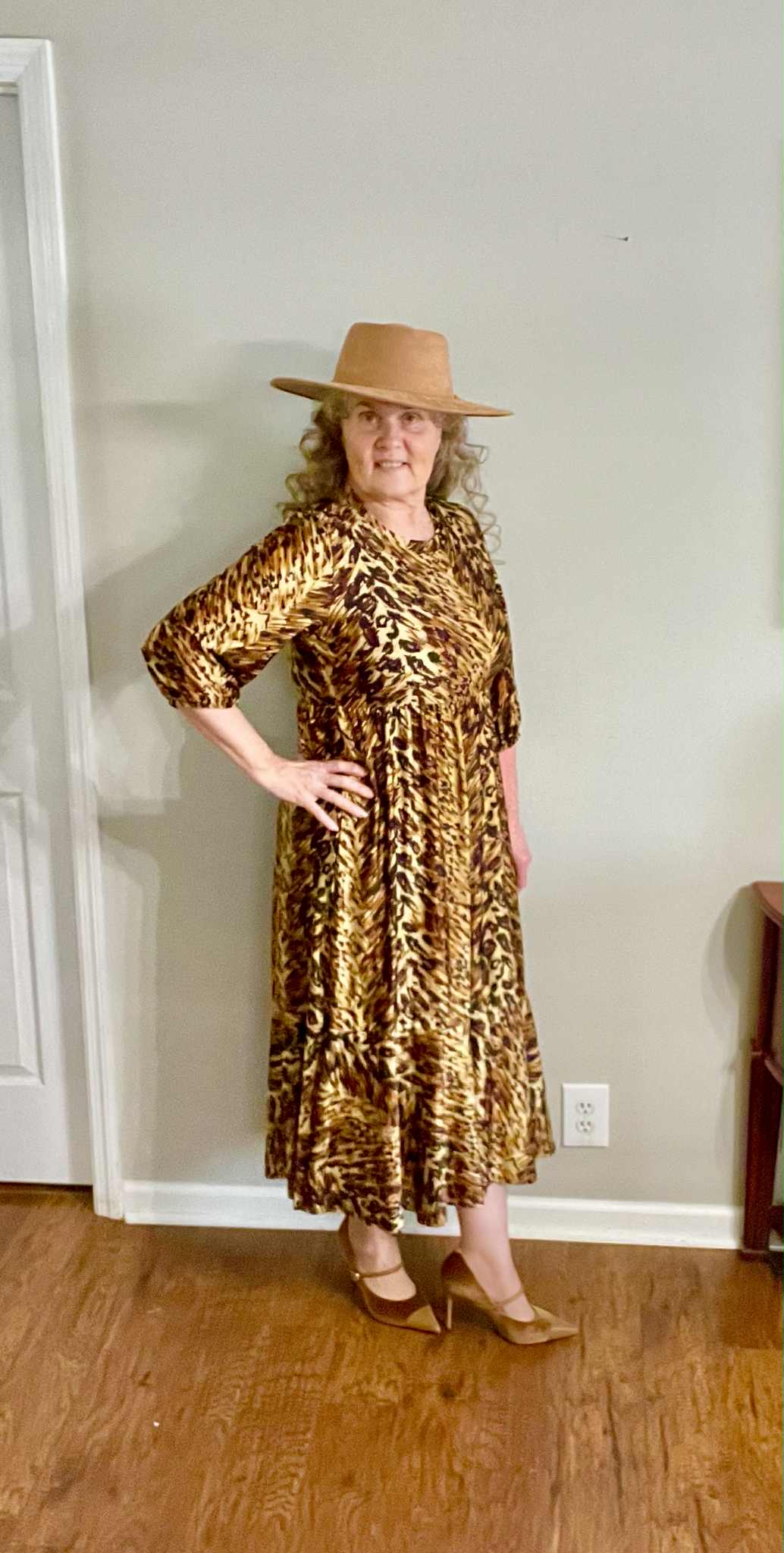 "Lynda" Animal Print Dress: S-L  & 1X   FINAL SALE! Cannot Be Returned!