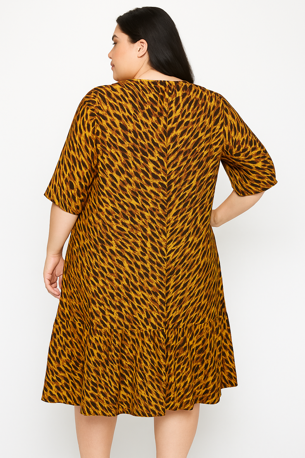 "Lynda" Animal Print Dress: S-L  & 1X   FINAL SALE! Cannot Be Returned!