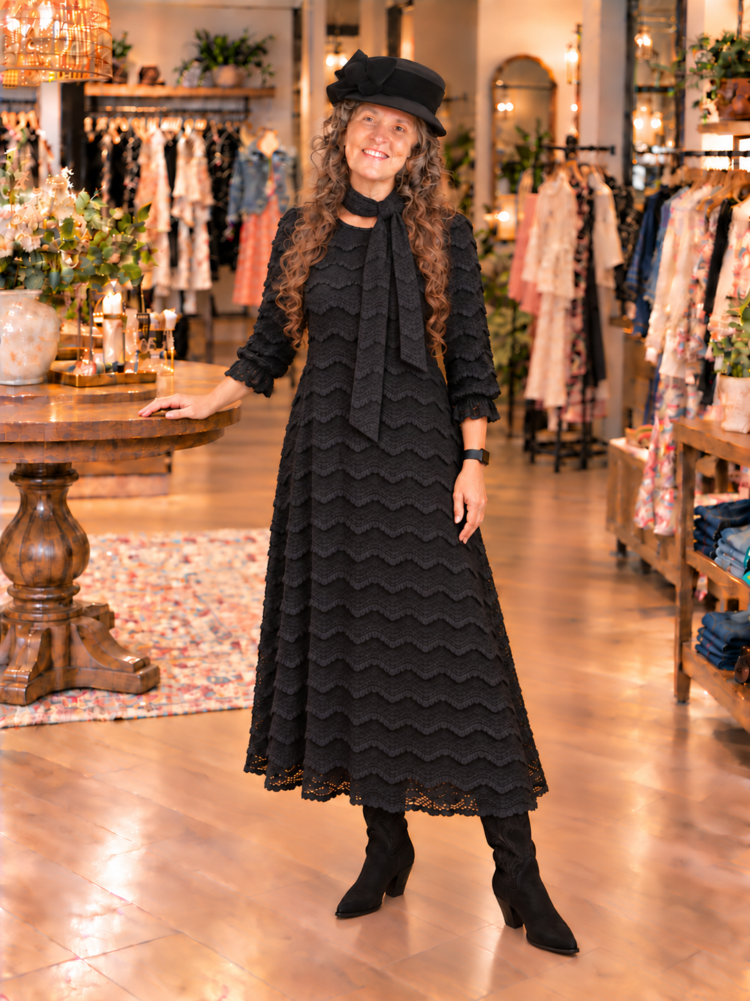 New! "Clara" Black Lace Dress! S-3X  Arriving in Stock: 11/4