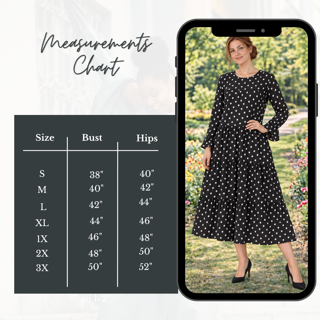 New! "Amelia" Black Polka Dot Dress: S-3X  Arriving in Stock: 9/16