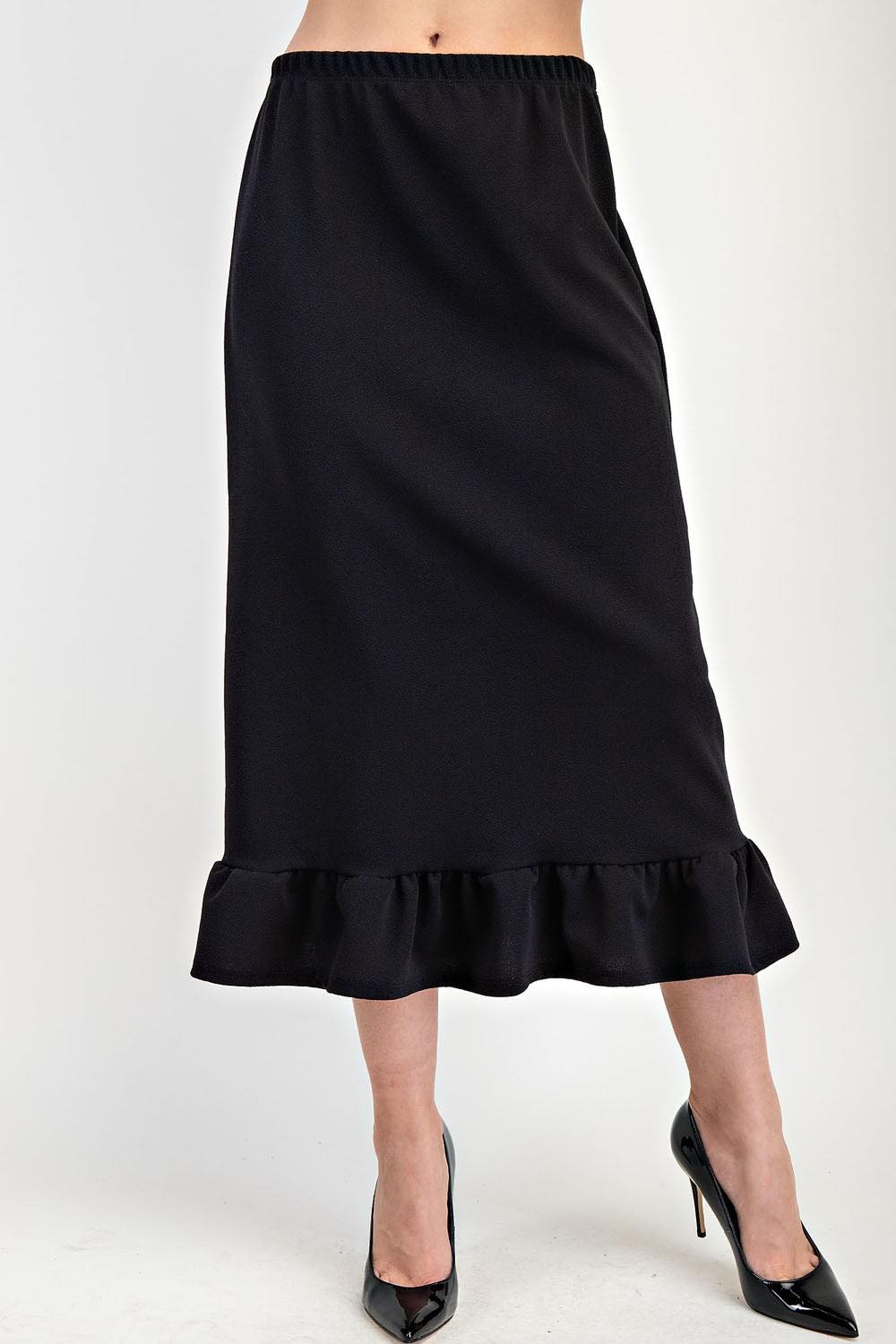 NEW! Black Ruffle Skirt: S-3X