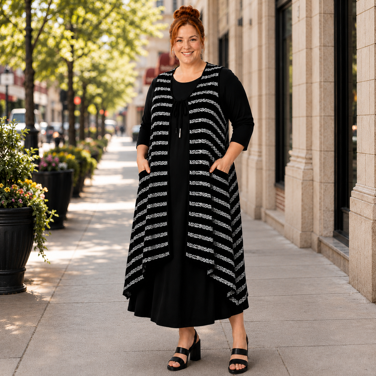 "Brandi" Black Ruffle Tiered Dress: 3X FINAL SALE! Cannot Be Returned!