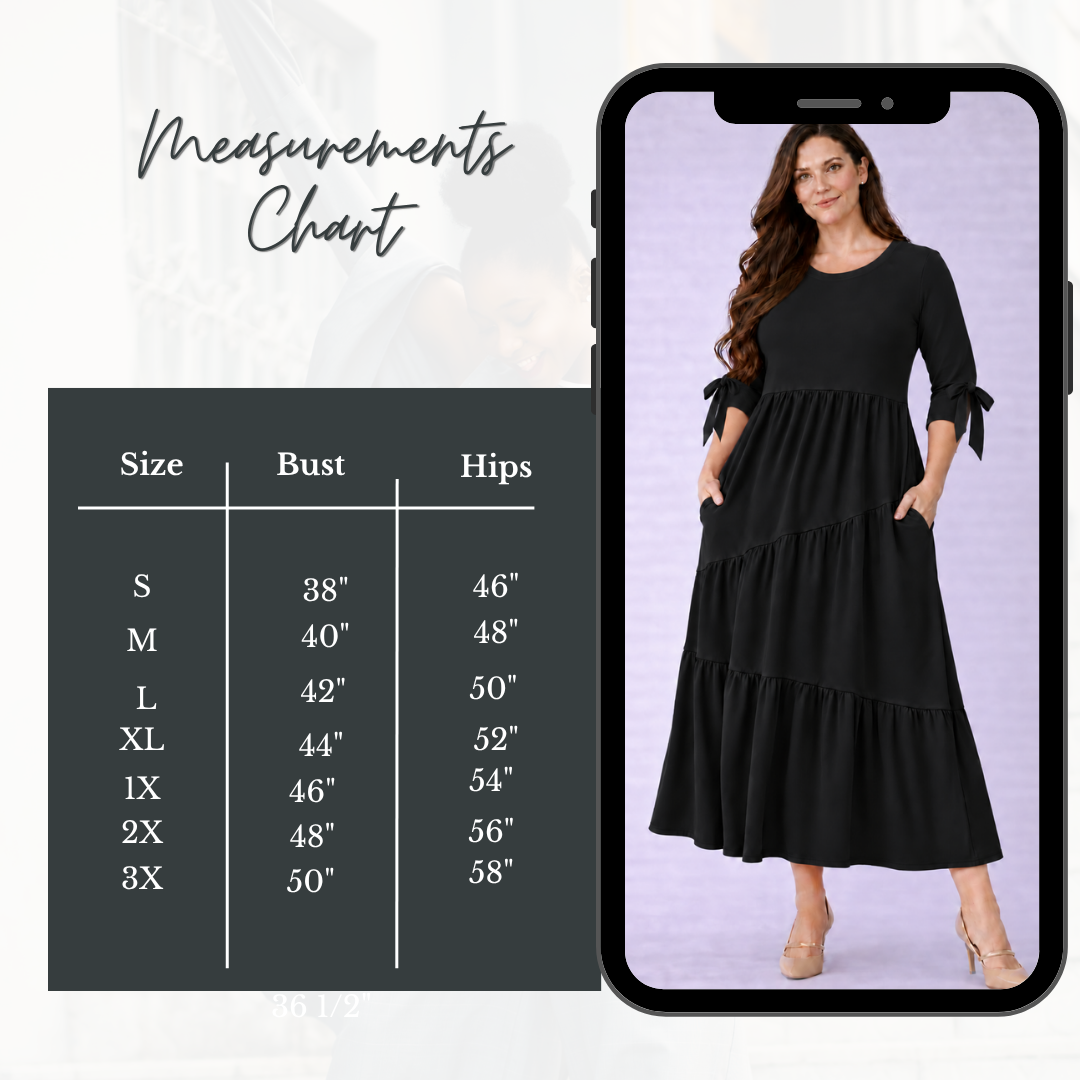 New! "Charity"  Black (Layering) Dress: S-3X