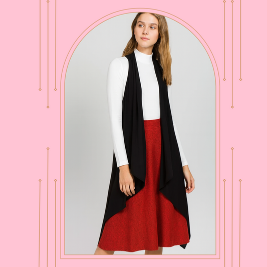 Black Long Vest (Fits Up To 2X)