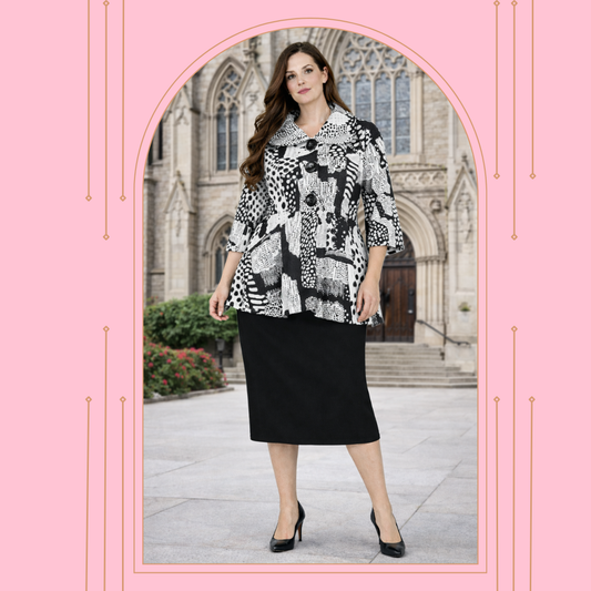 NEW! Black & White Textured Jacket: M-1X