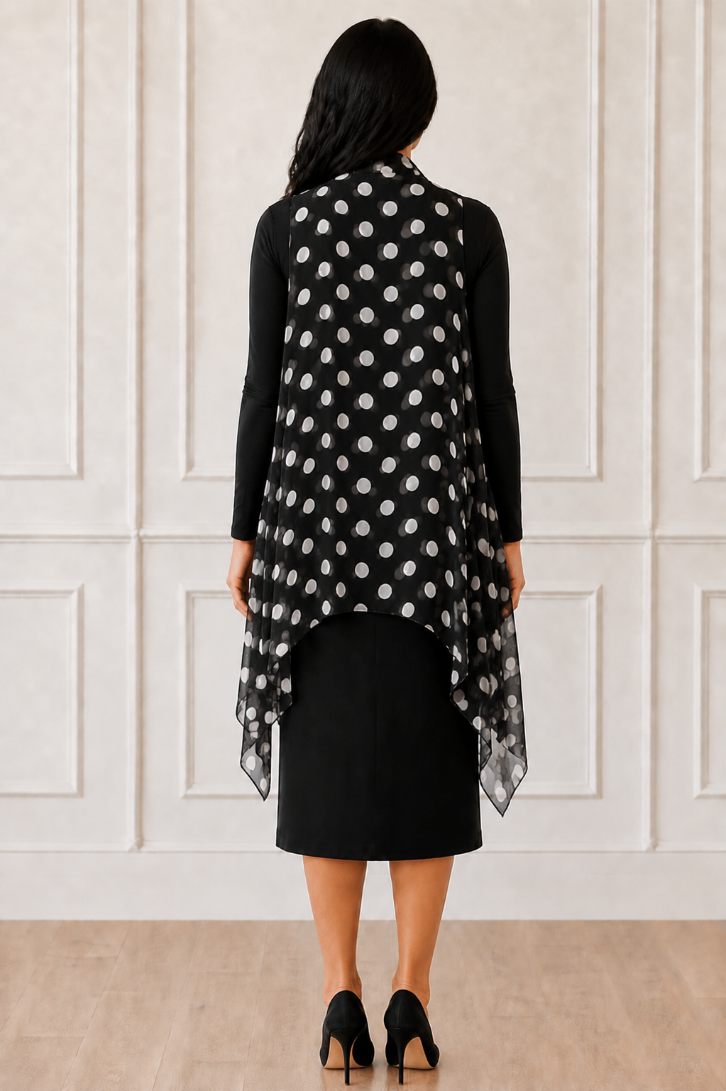 NEW Black/White Polka Dot Vest! ( One Size Fits Most Up to 1X)