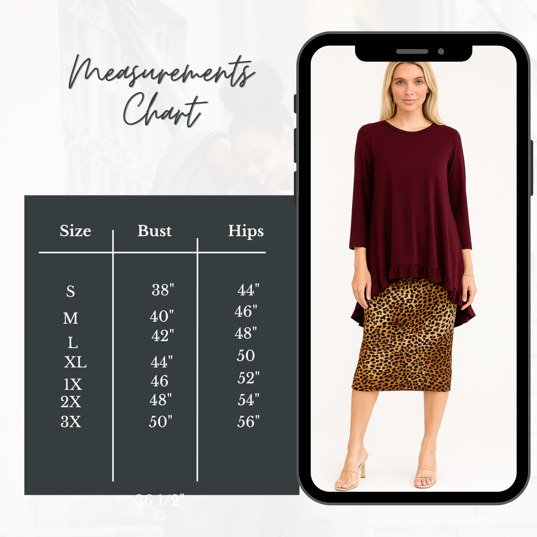 NEW! Burgundy Hi/Lo Top: S-3X