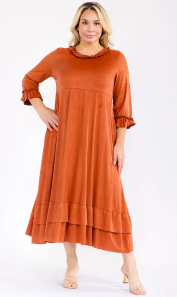 NEW! "Penny" Faux Suede Dress: S-3X
