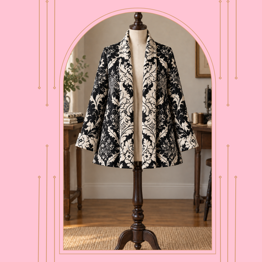 NEW! Black/Ivory "Damask" Jacket (Made to Order)