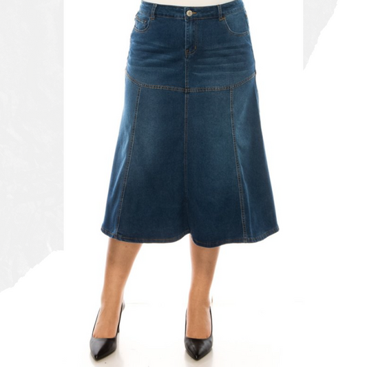 NEW! The "Eleanor" Jean Skirt S-3X